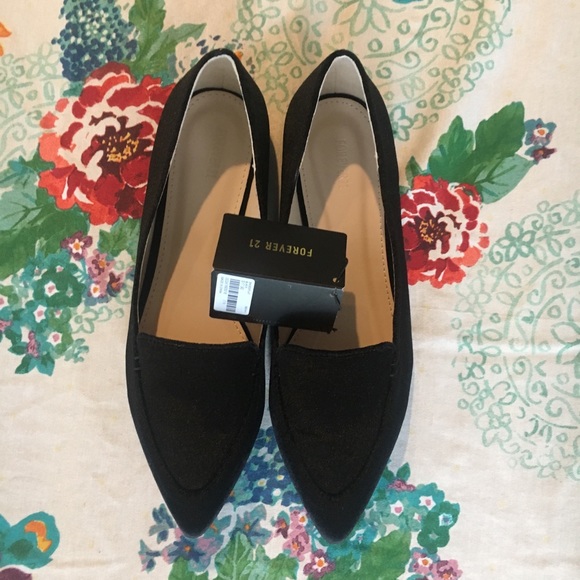Forever 21 Shoes - Forever 21 Black Velvet Loafer Flats